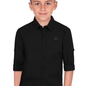 Allen Solly Boys’ Solid Shirt with Badge | Comfortable Fit, Soft Fabric, Ideal for Casual & Occasional Wear